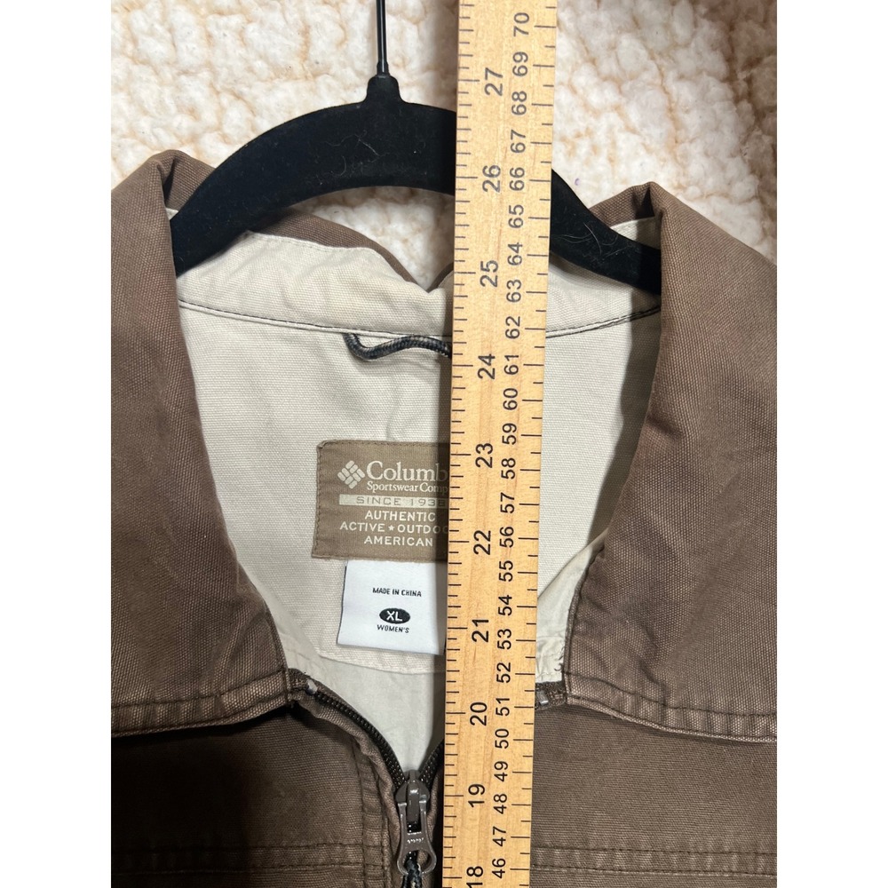 Columbia Granite Cloth Lite Workwear Jacket Brown Womens XL Full Zip Utility - Picture 9 of 11